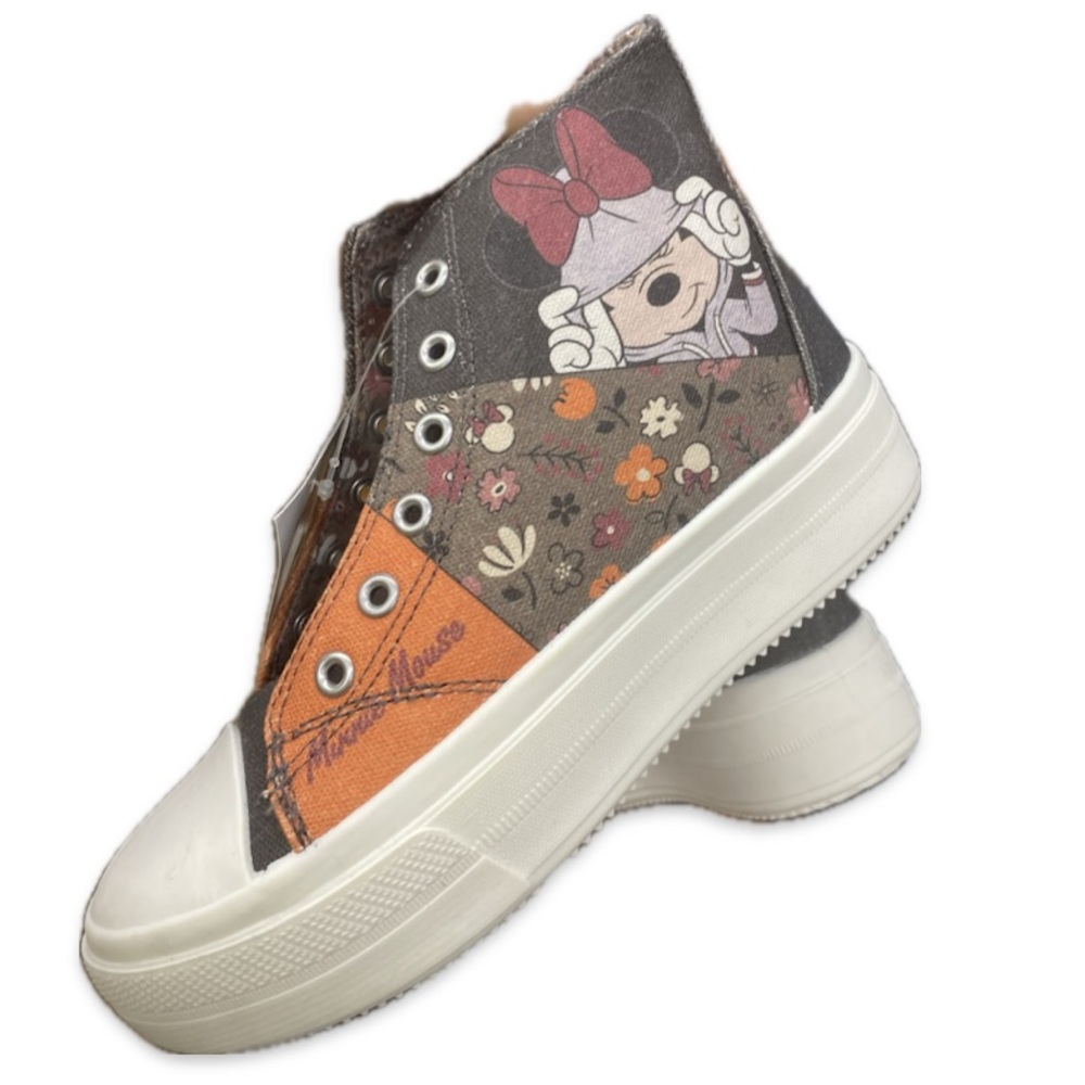 Disney shoes kids size 3 Minnie mouse, high tops platform sneakers, tennis shoes